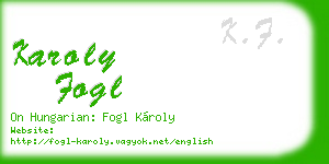 karoly fogl business card